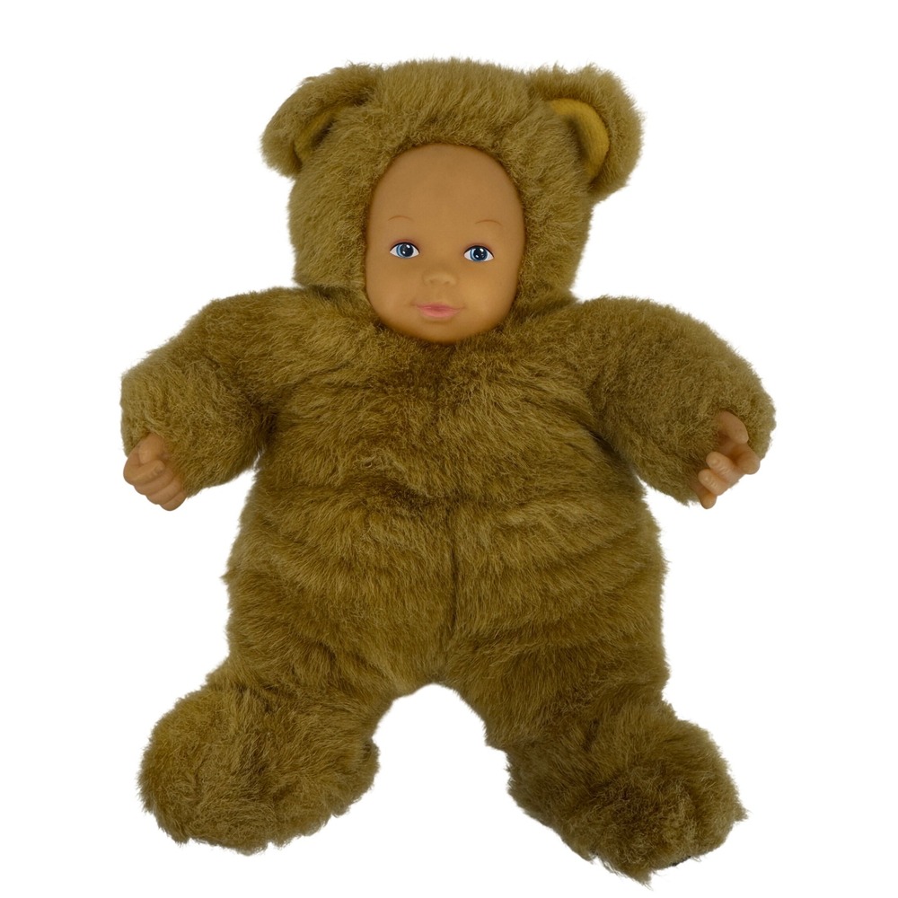 Vintage Anne Geddes Baby Bean Bag 9" Plush Brown Teddy Bear 1998 Y2K 90s Retro